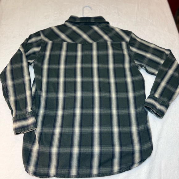 Lucky Brand Men's Dark Green Plaid Button Down Shirt - Picture 2 of 6